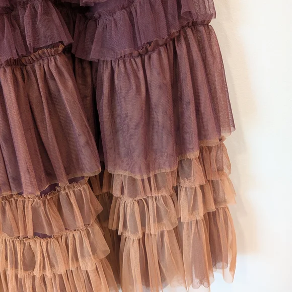 Anthropologie Let Me Be Ruffled Tule Maxi Tiered A-Line Skirt Sz. M - Picture 3 of 12